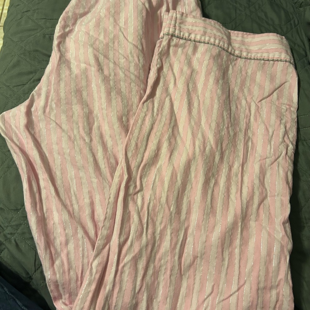 Victoria's Secret Light Pink and White Striped Pajama Set